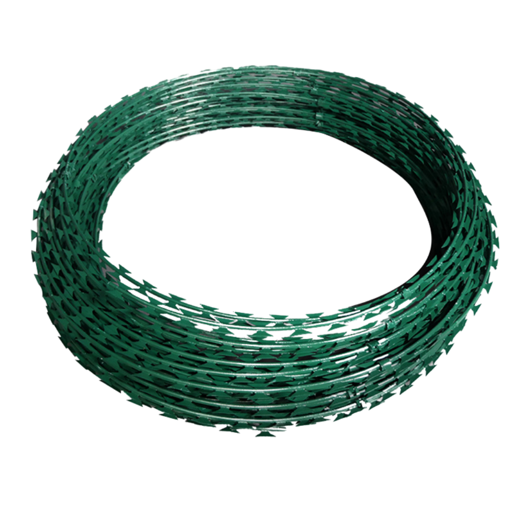 Razor Wire – Green (PVC-Coated)