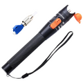 Fiber optic cable tester with attachments on a white background
