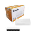 Tenda network switch with packaging on a white background