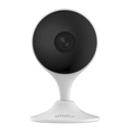 Black and white security camera with 'imou' branding on a white background